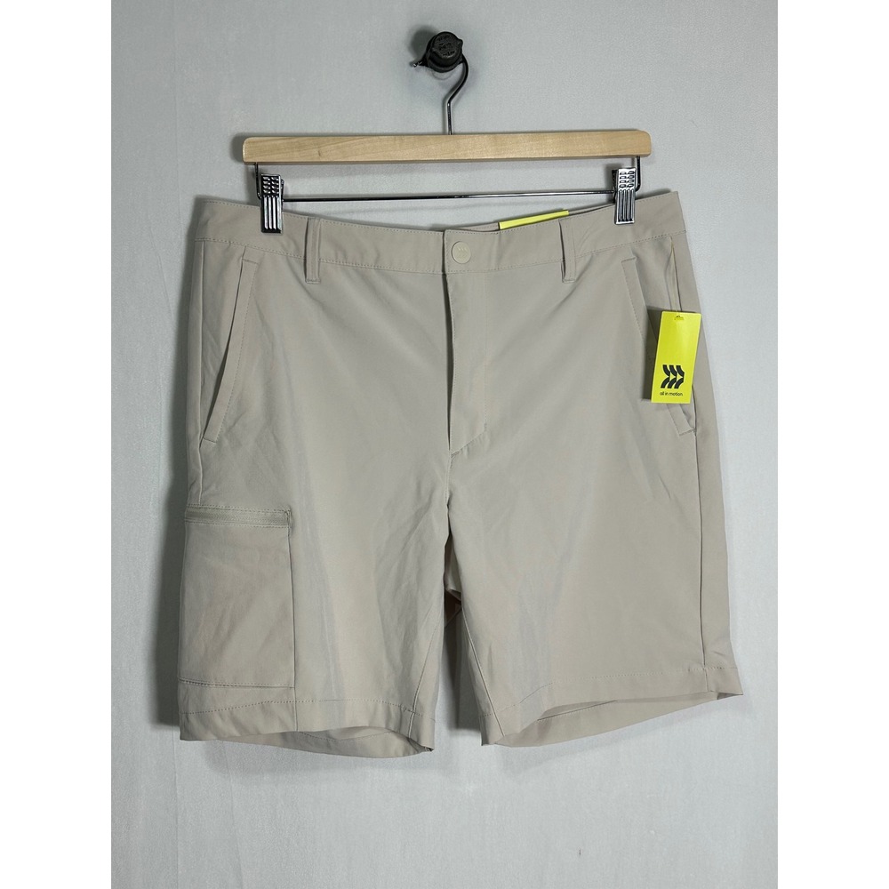 All in Motion Mens Cargo Golf Shorts Light Grey 34 NWT